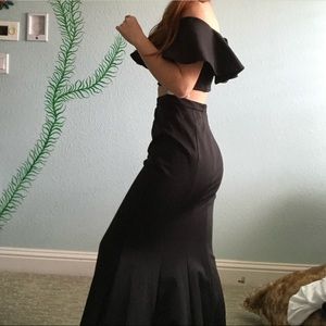 Camille Black Two Piece Prom Dress